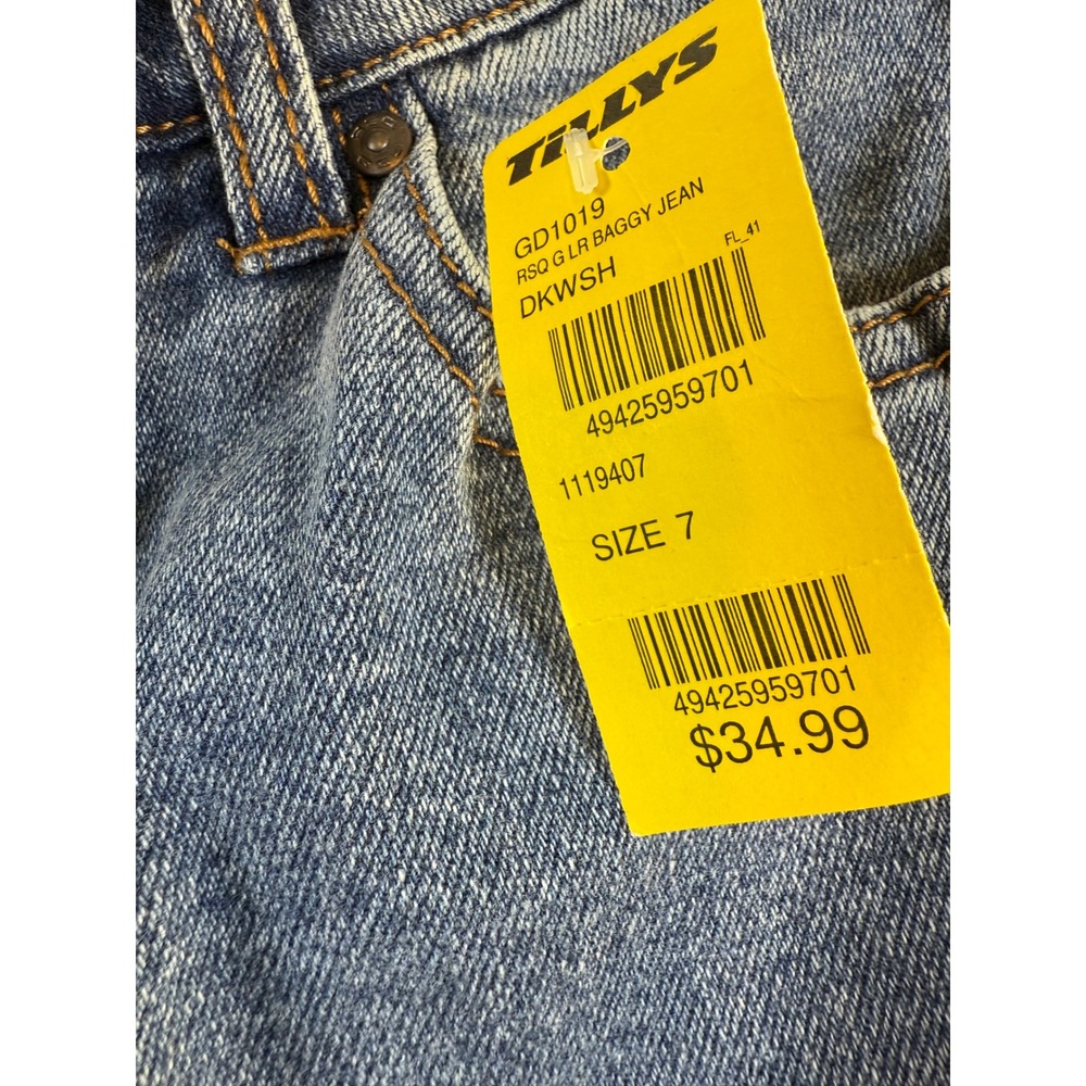 RSQ Kids Baggy Jeans Light Wash Denim Size 7 - Picture 4 of 8